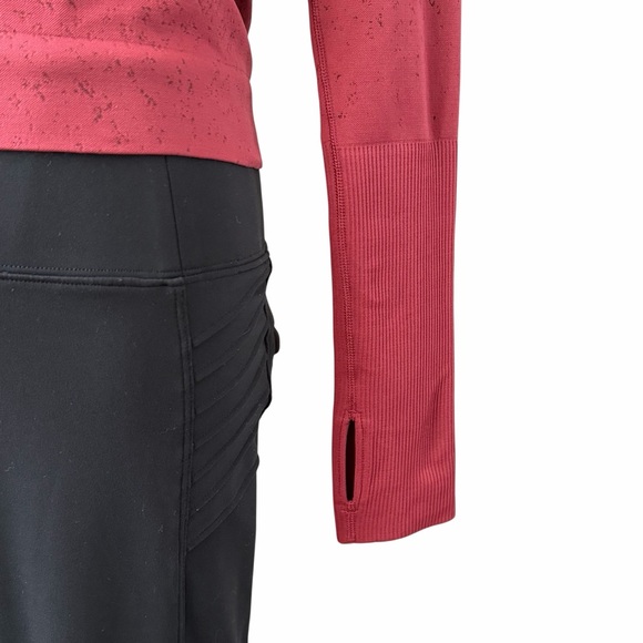 Lululemon Rest Less Cropped Half Zip Mulled Wine Herringbone Fade 2 - Picture 8 of 16